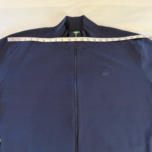 United Colors of Benetton Full Zip Jacket Blue Sweater Cardigan Men’s XXL - Picture 10 of 14